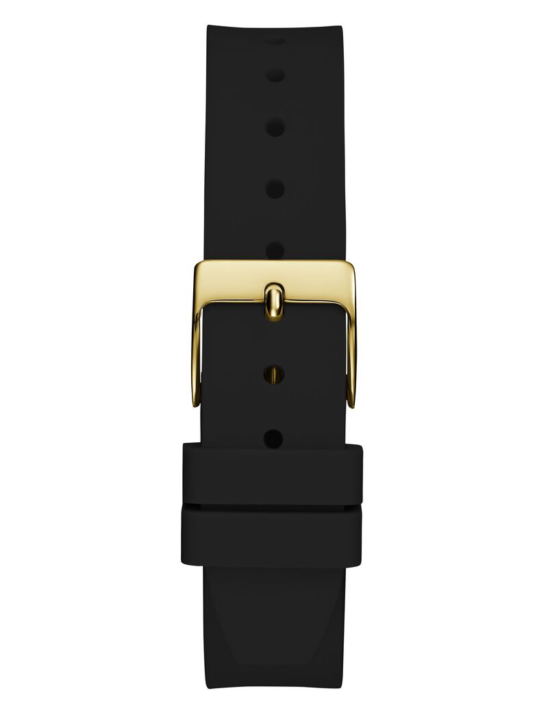 Black Quartz Analog Silicone Watch