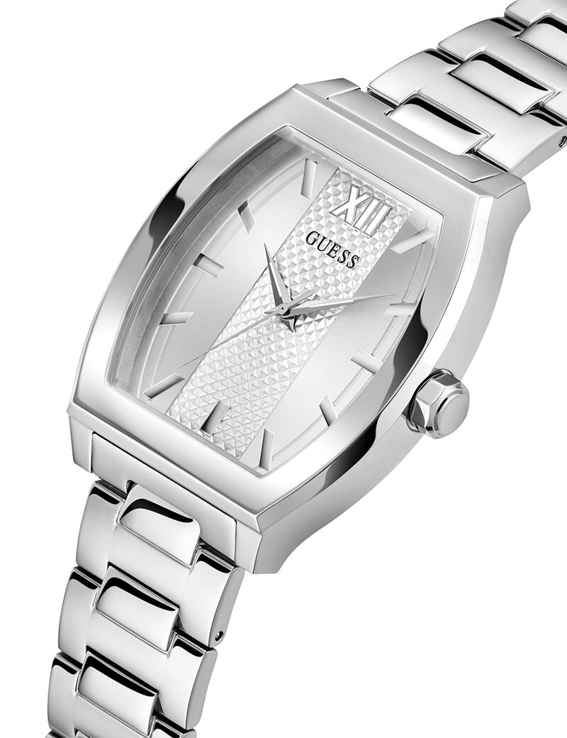 Mens Black Silver Tone Analog Watch