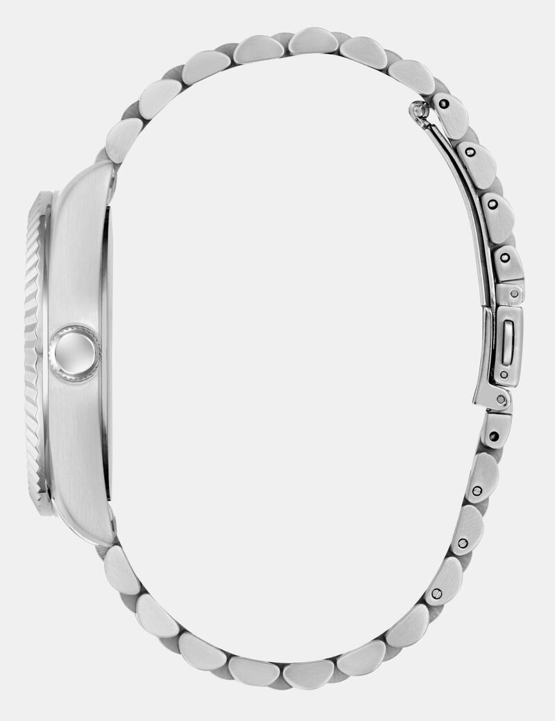 Mens Silver Tone Multi-function Date Watch