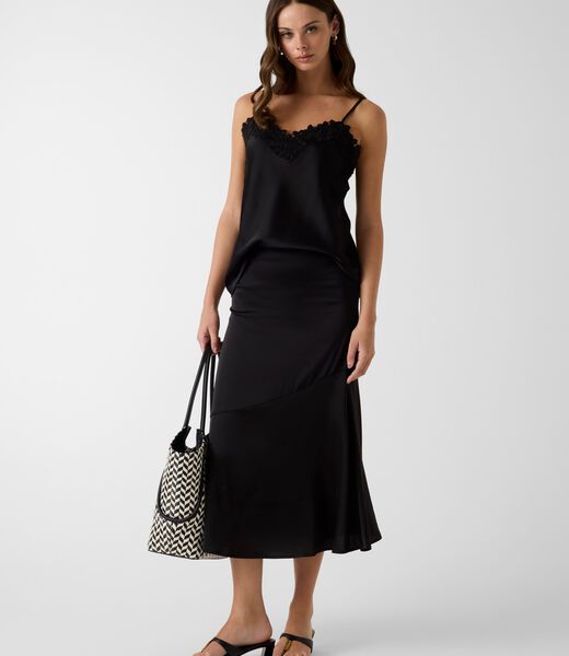 Satin midi skirt