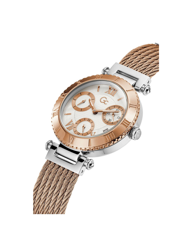 Gc Rose Gold And Silver Ladies Watch