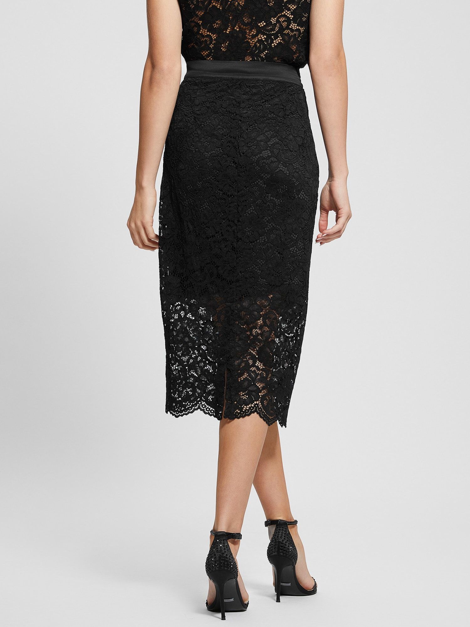 Guess black lace up skirt shop