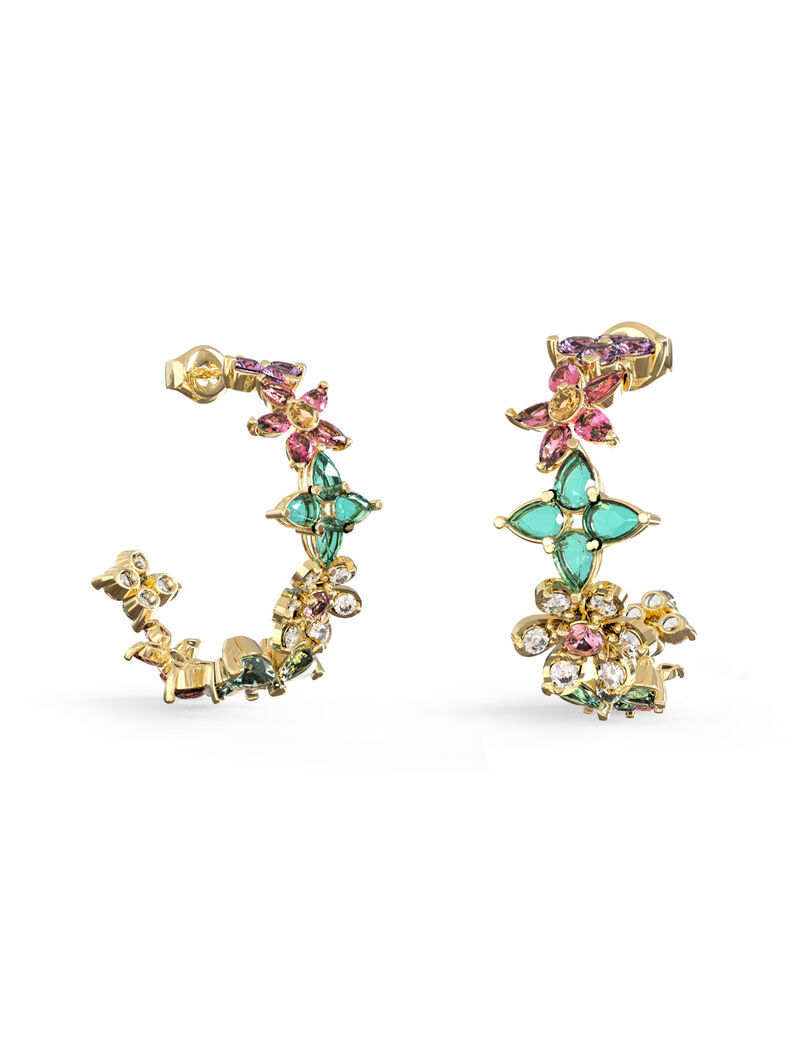 24mm crystal flowers hoops