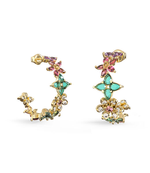 24mm crystal flowers hoops