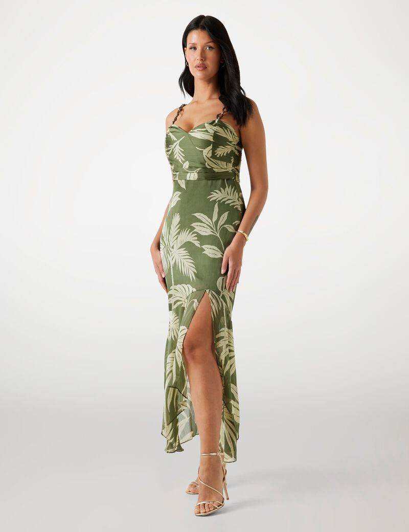 Printed chiffon maxi dress