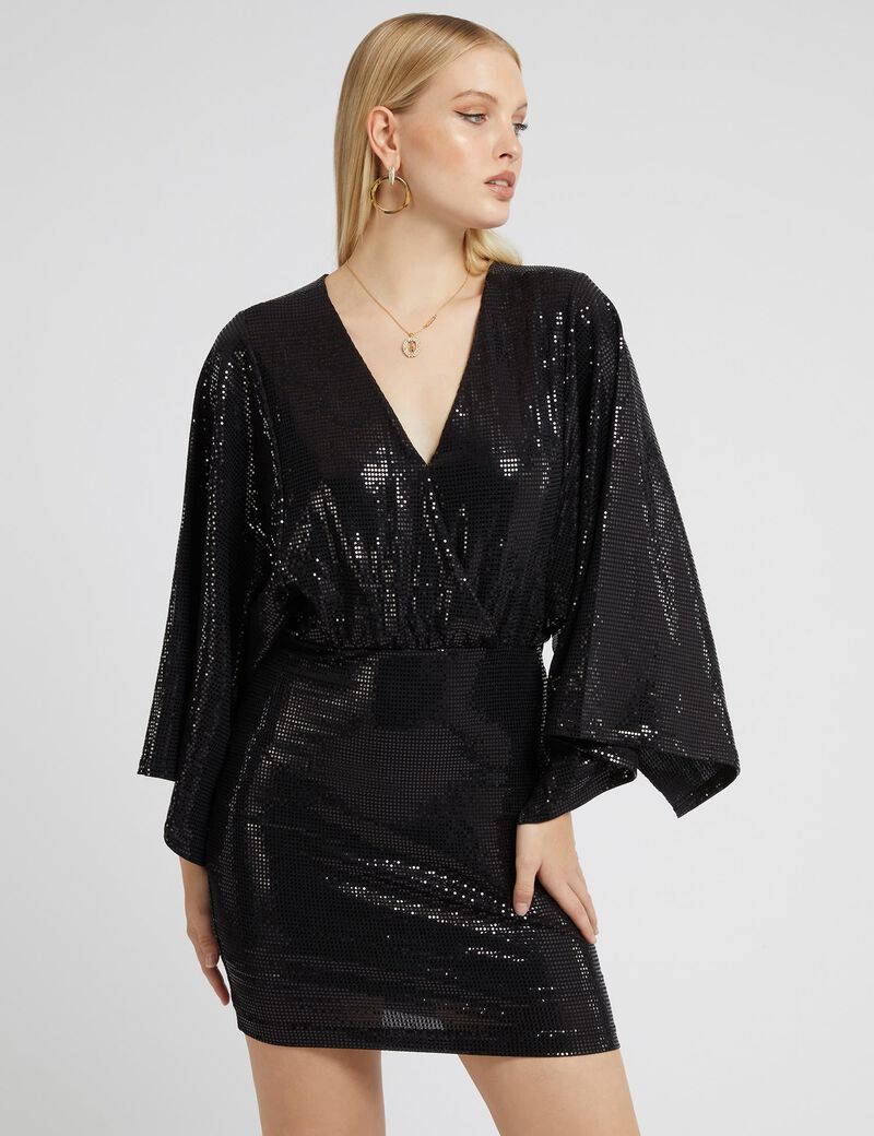 فستان منسوج لامع ذو وجهين