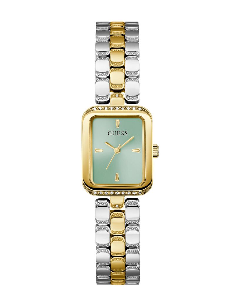 guess ladies 2 tone gold tone analog watch