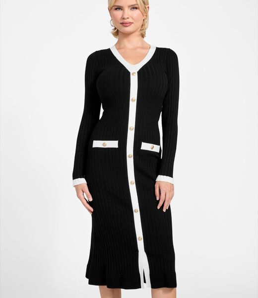 guess rib knit midi dress