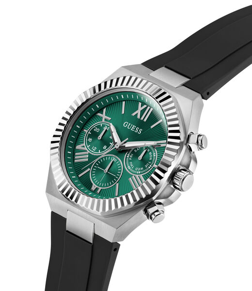 Mens Black/Gunmetal/Grey Round Analog Watch