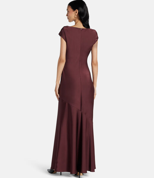 Long satin bodycon dress