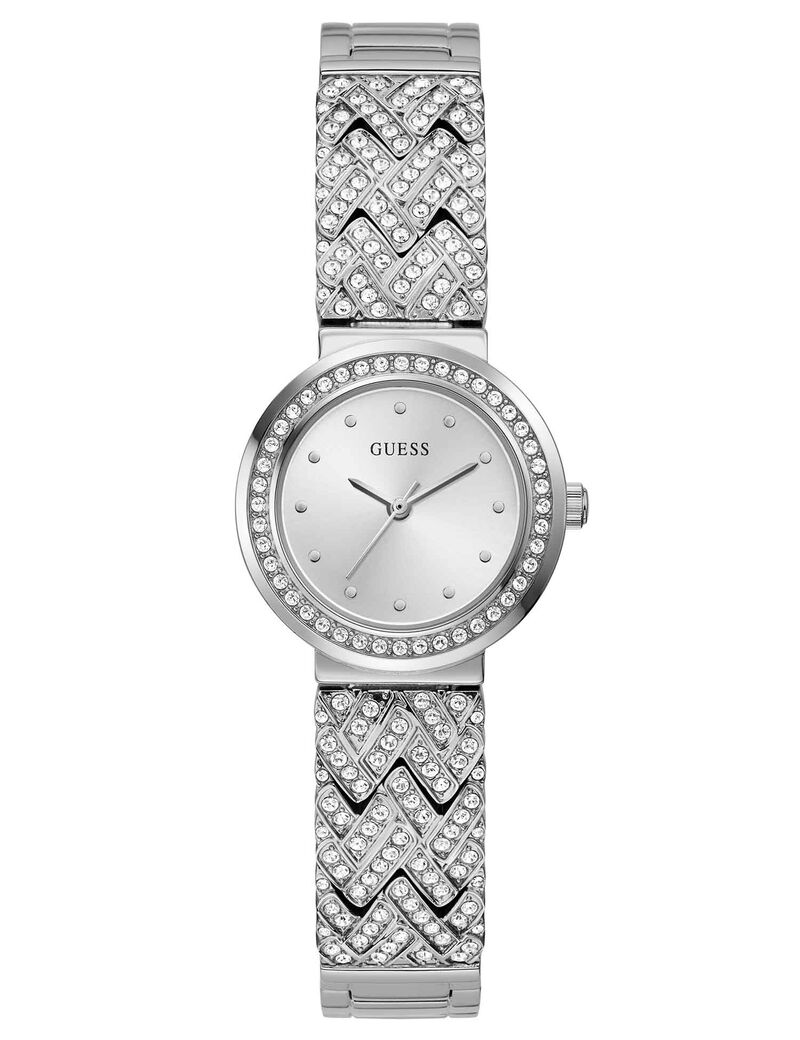 ساعة انالوج بلون فضي