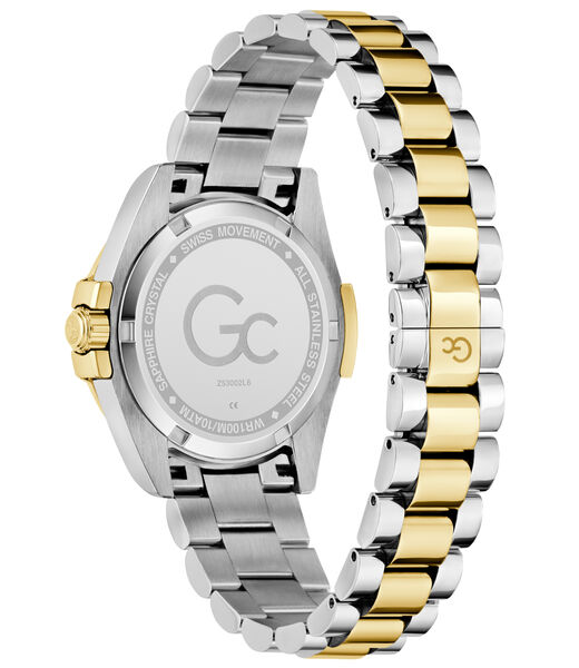 Gc Sportchic Women S 507 Mvmt Champagne Dail 10 Amt Silver Yellow Gold Stainless Steel Brct