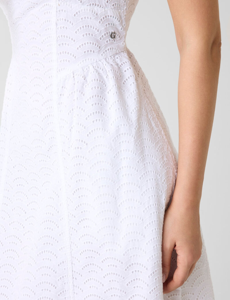 guess eyelets midi dress