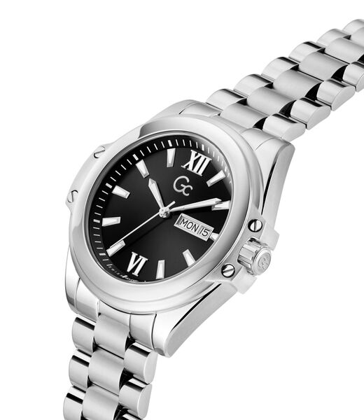 Gc Sportchic Men S 517 Mvmt Black Dail 10 Amt Silver Stainless Steel Brct
