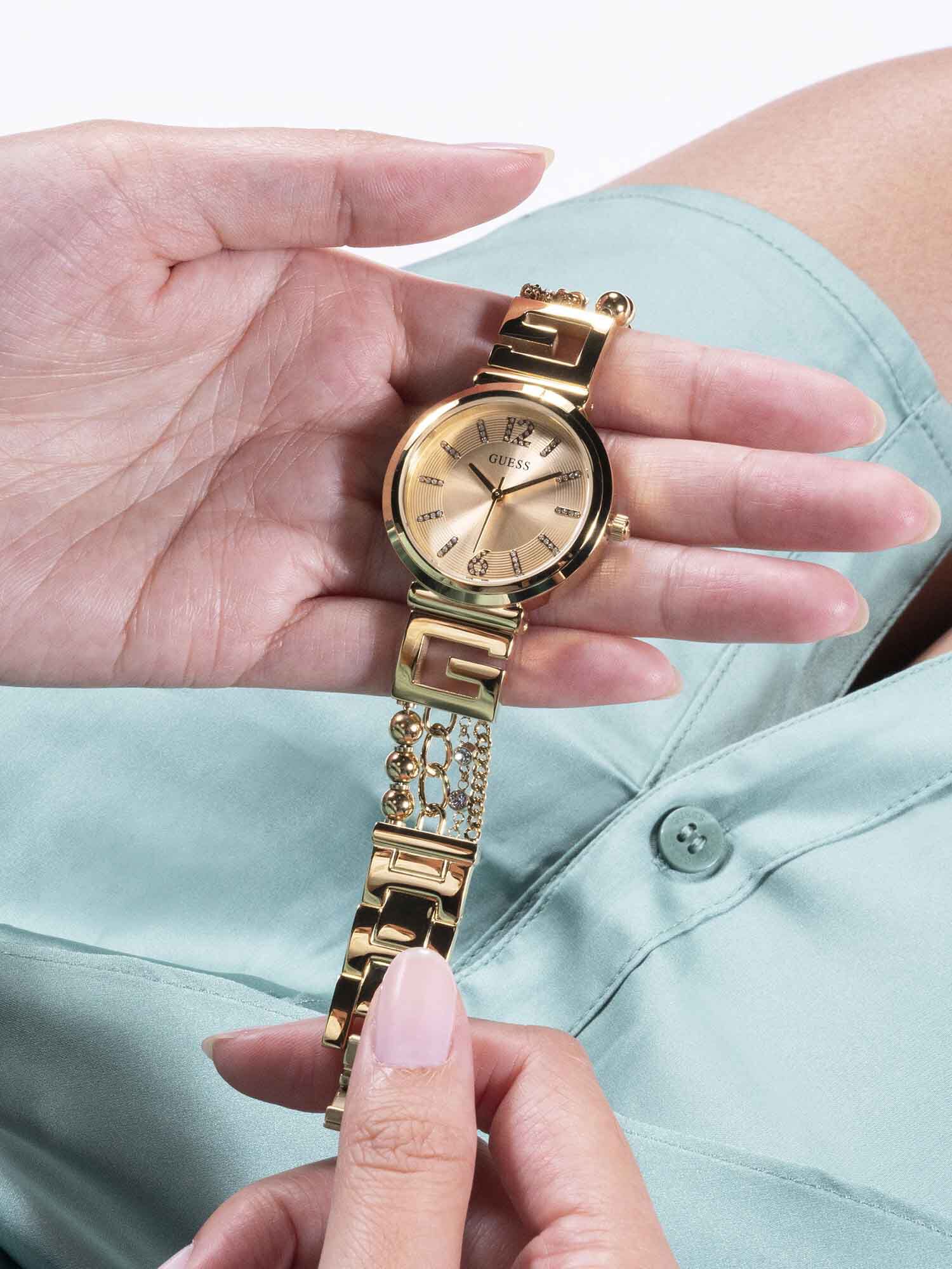 Guess gold chain watch clearance