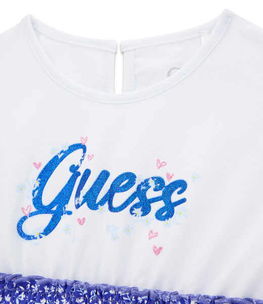 MIXED FABRIC SS DRESS