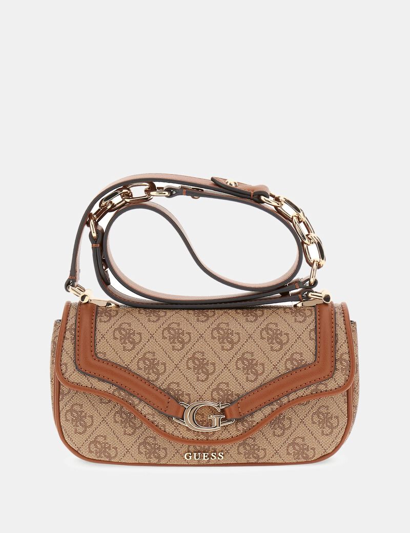 Shop GUESS Dea 4g logo mini crossbody bag, Brown GUESS UAE
