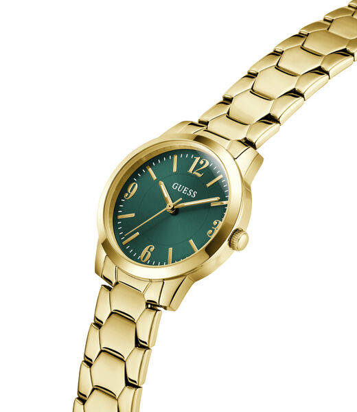 Ladies Yellow Gold Tone Round Analog Watch