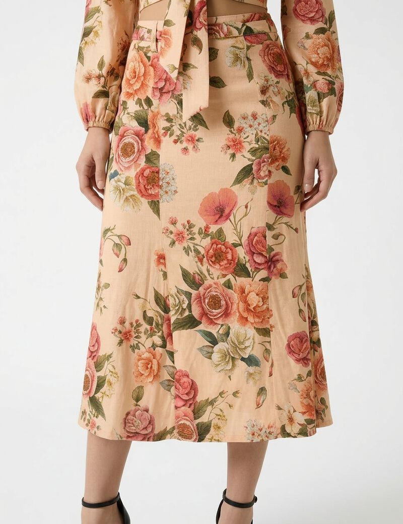 Ryan linen midi skirt