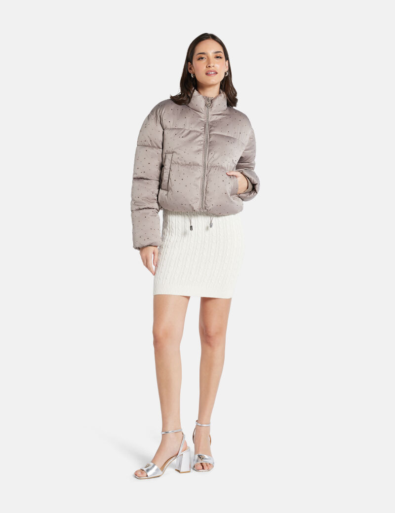Rhinestone puffer jacket