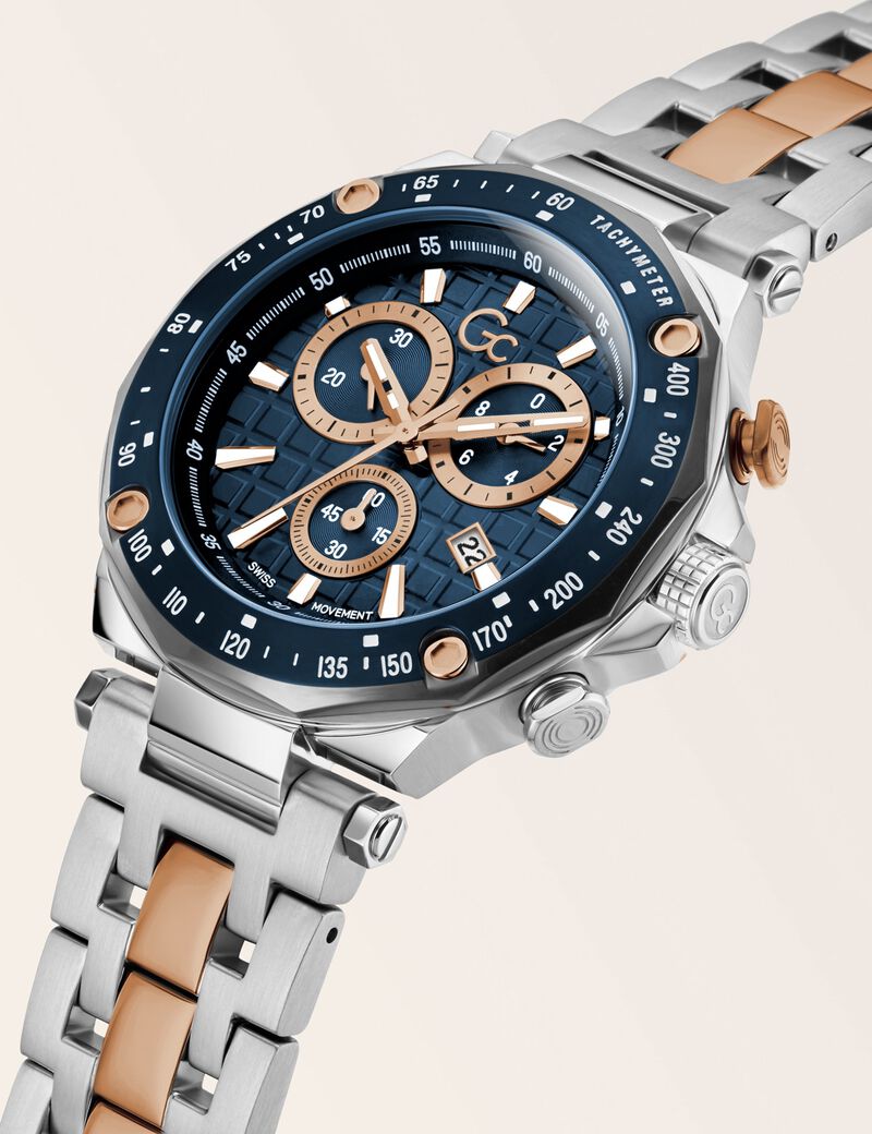 GC steel chronograph watch