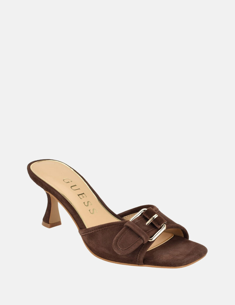 guess dista mid heel open toe with buckle sandals