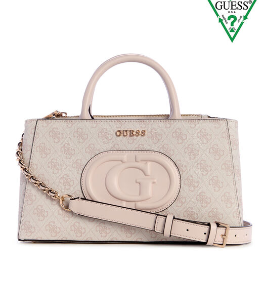 Guess Eco Mietta Small Society Satchel Rosa - Consegna gratuita | ! - Borse Borse a mano Donna 126,99