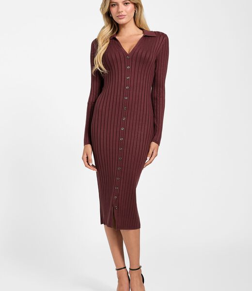 Rib-knit midi sweater dress