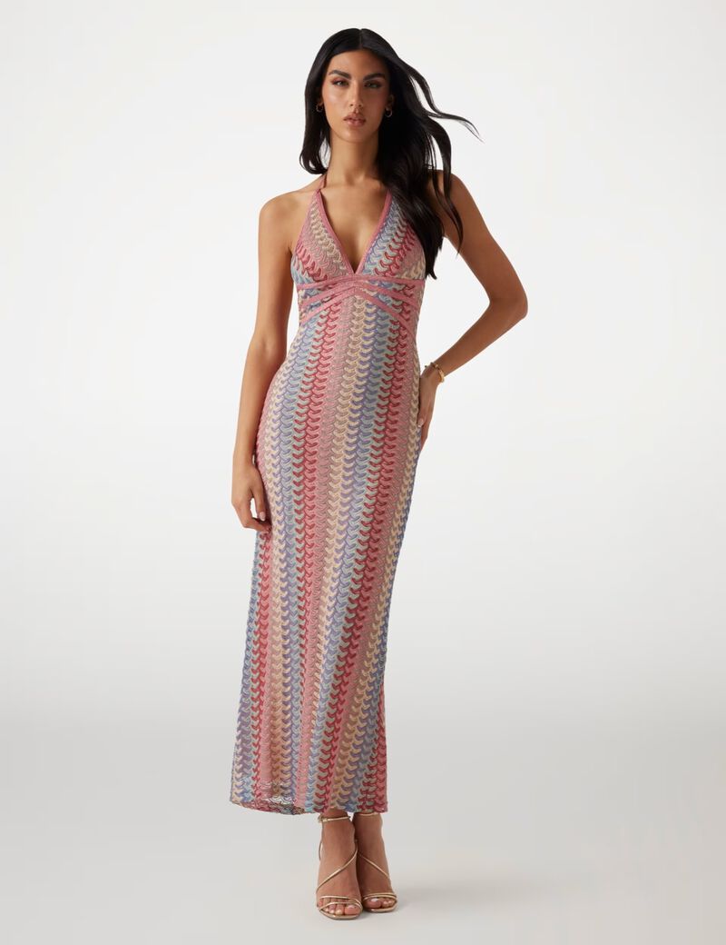 فستان طويل محبوك