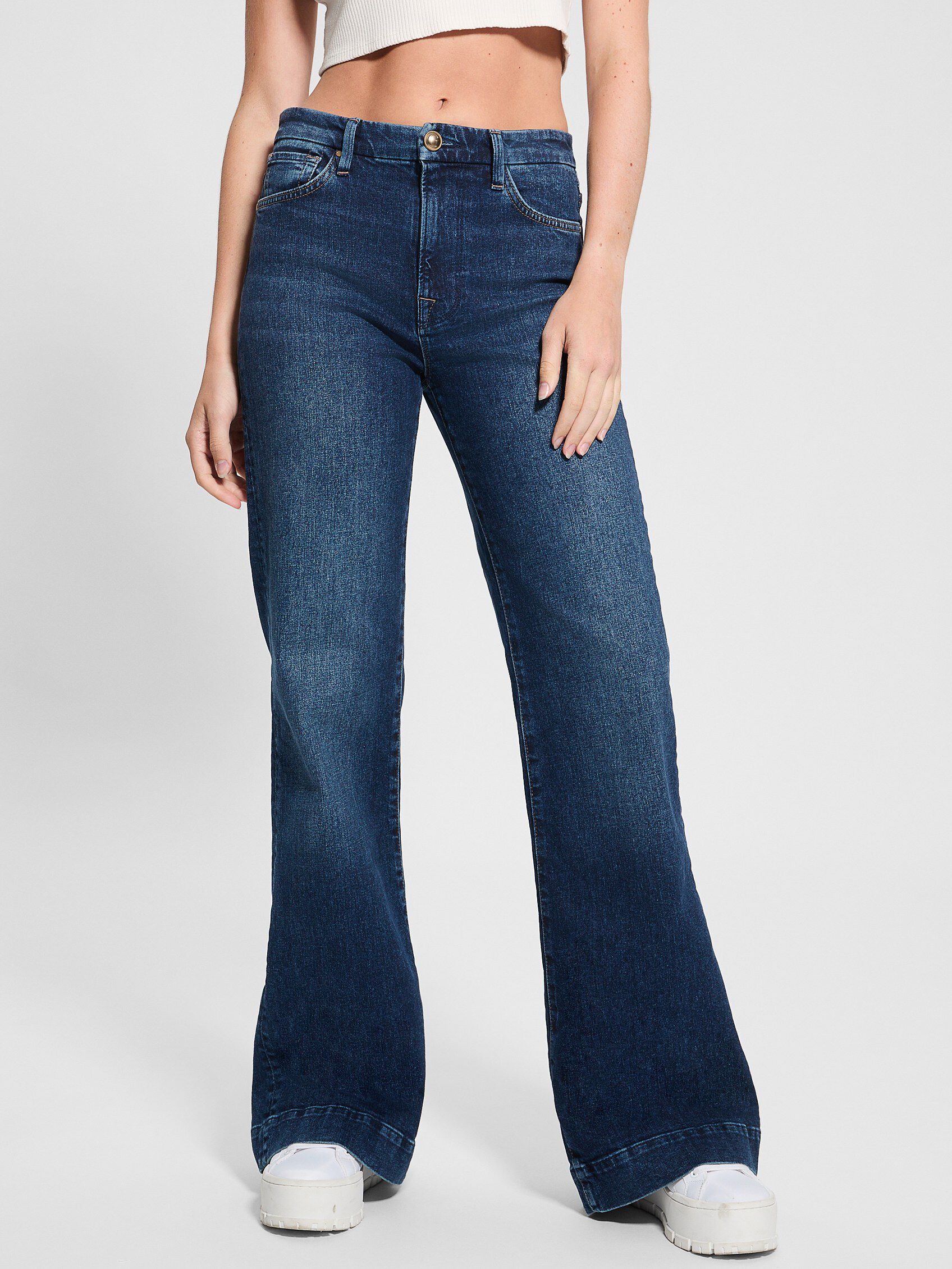 High rise flare denim pant