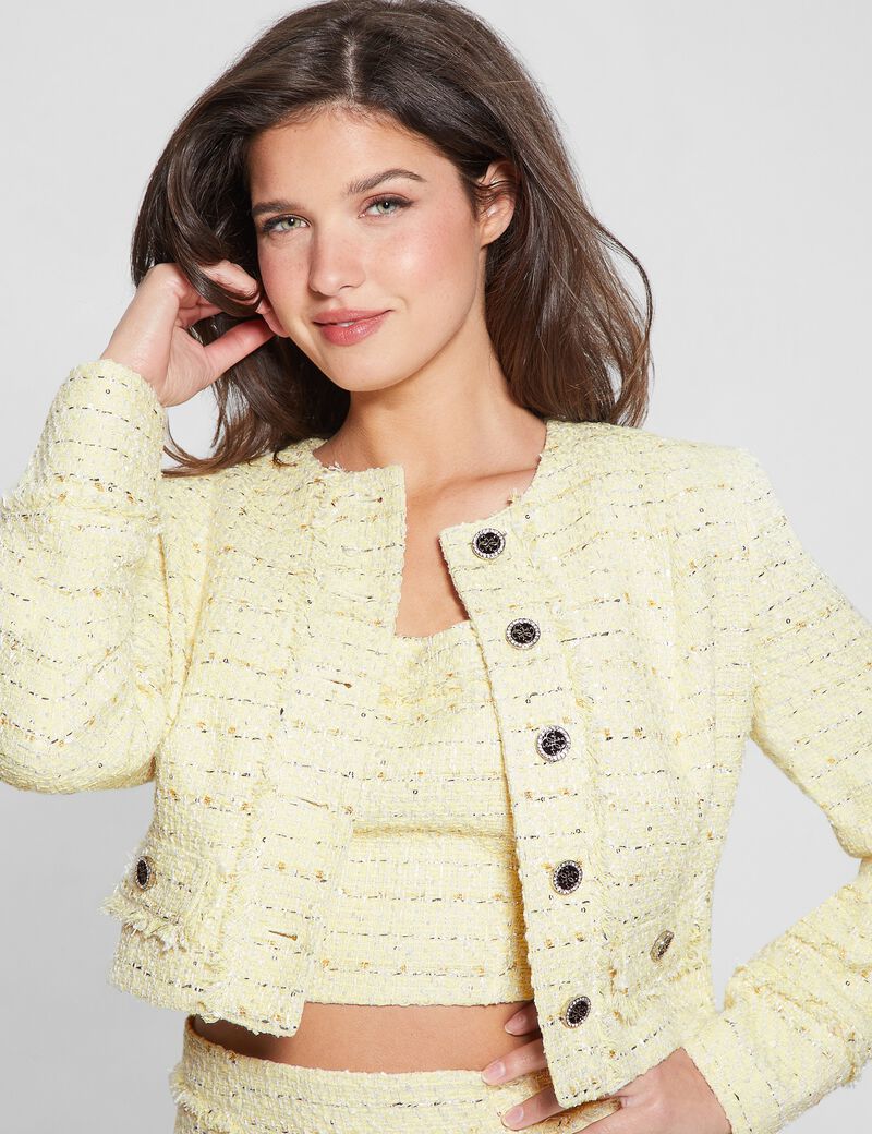 Tweed crop blazer