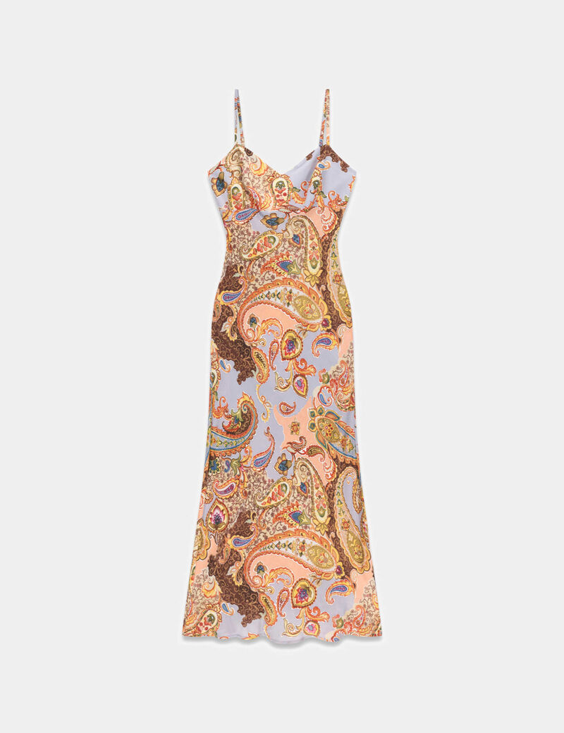 Paisley print slip dress