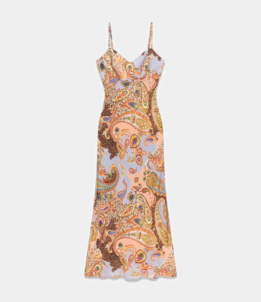 Paisley print slip dress