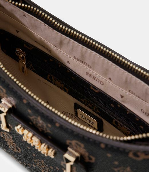 CARRIE LOGO TOP ZIP SHOULDER BAG