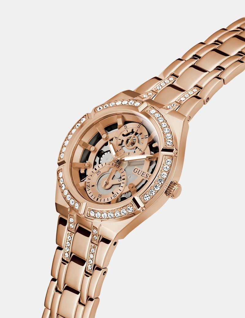 Multi-function watch with crystal detail