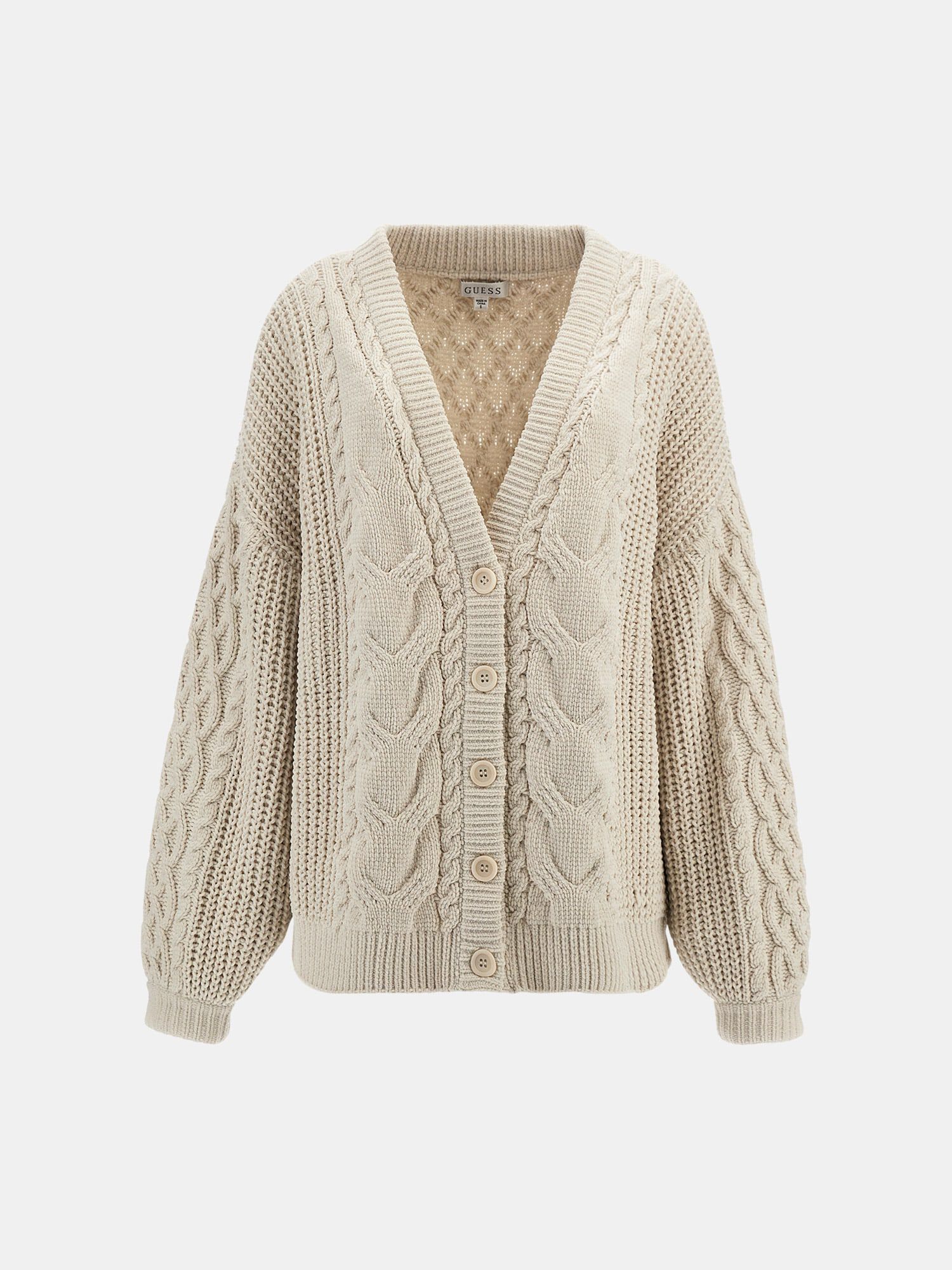 Shop GUESS Online Cable Knit Cardigan