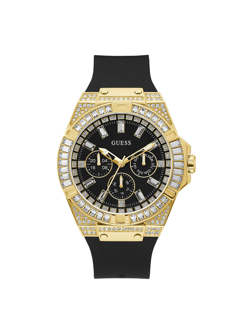 Gold And Black Multifunction Crystal Watch