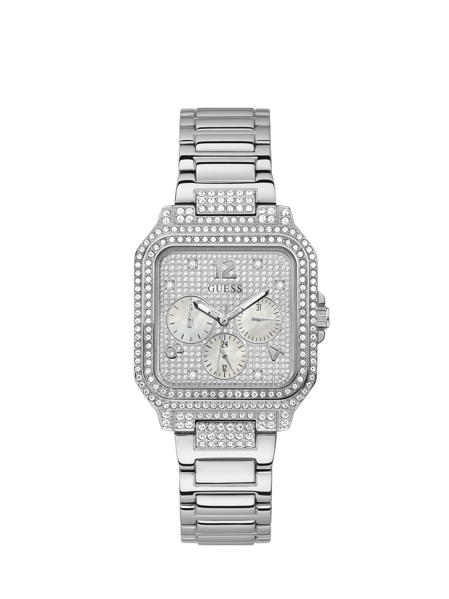 Guess silver hotsell diamond watch