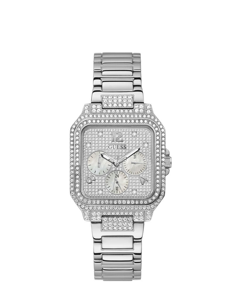 Silver Square Multifunction Watch