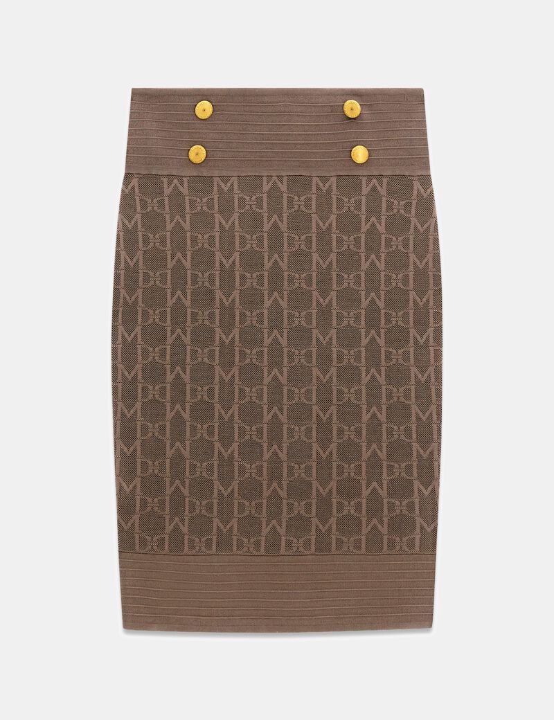 guess marciano jacquard logo midi skirt