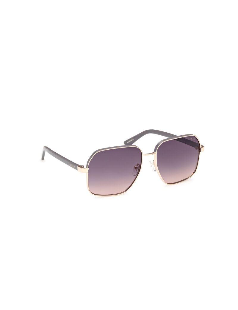 Geometric metal frame sunglasses