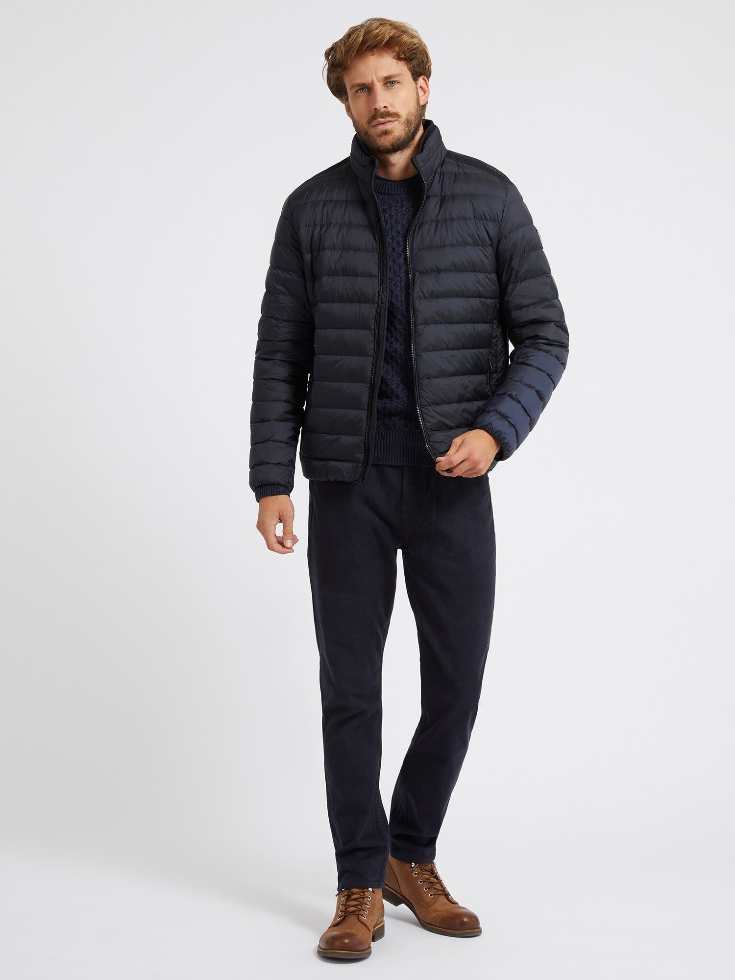 Packable padded coat top