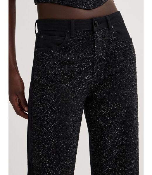 guess rhinestones wide leg jeans