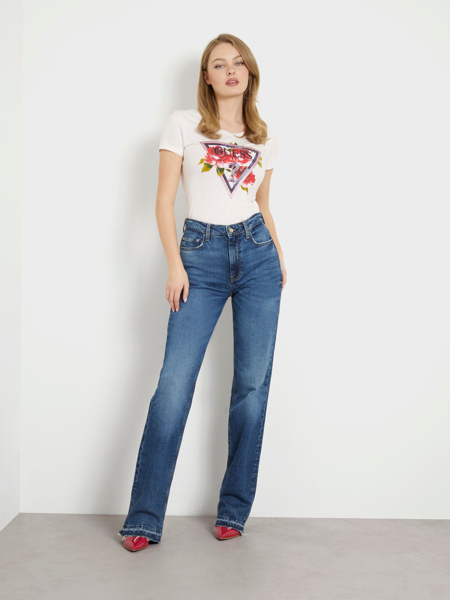 Guess flower shirt best sale