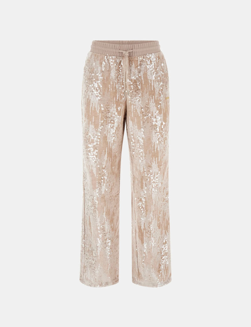 Wide-leg sequin sweatpants&nbsp;