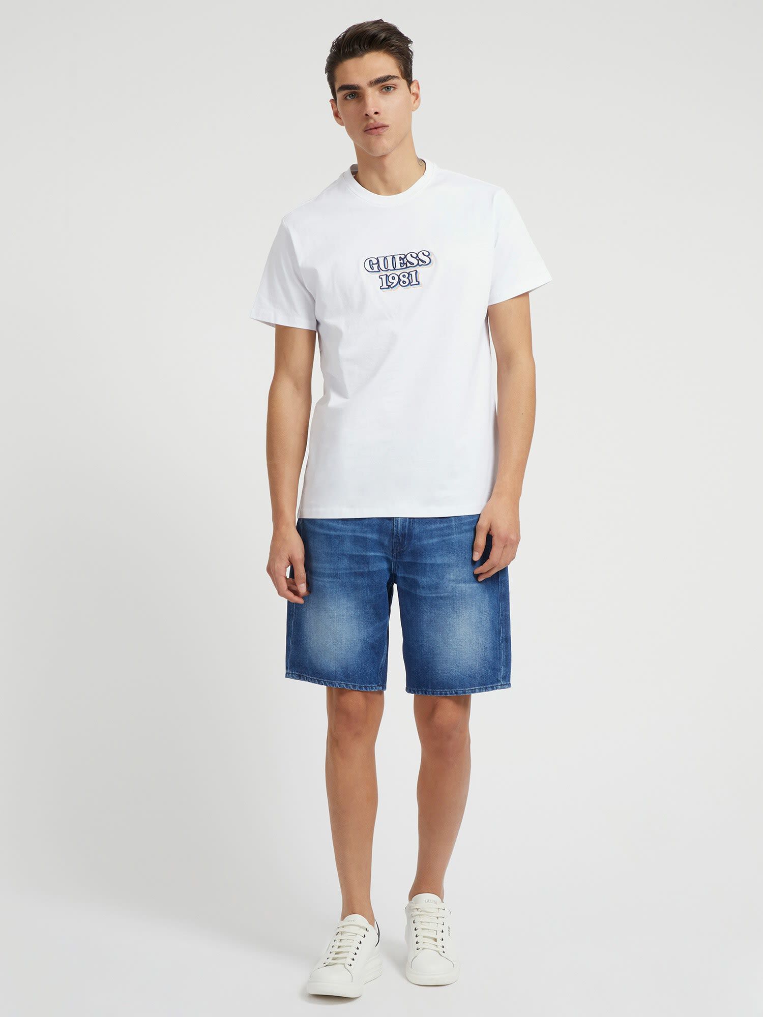 Shop GUESS Online Embroidered logo t shirt