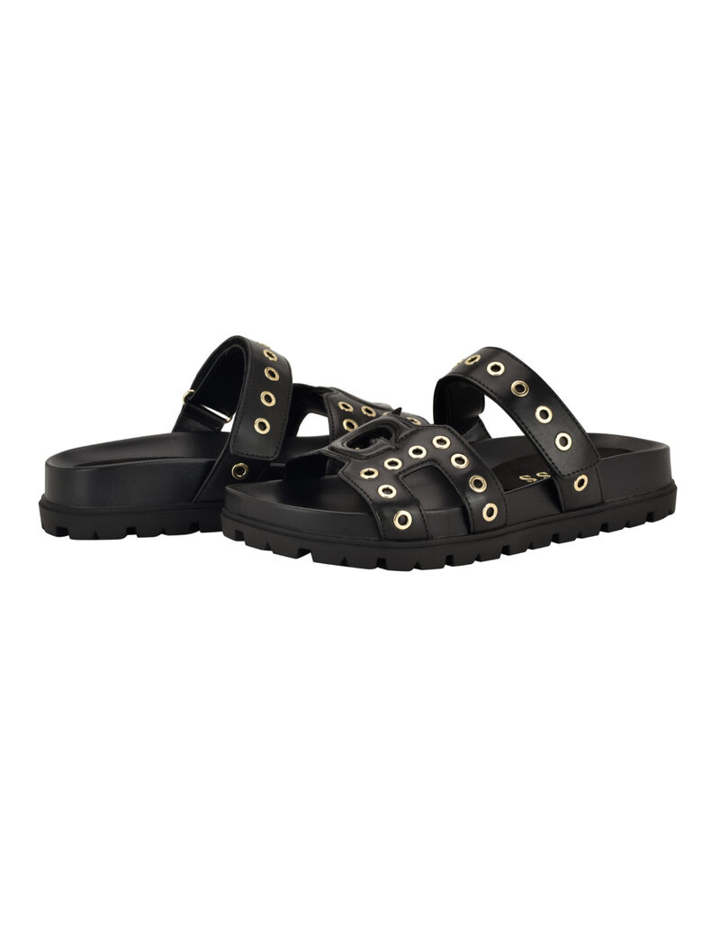 Fashie Slip On Double Strapped Footbed Sandal