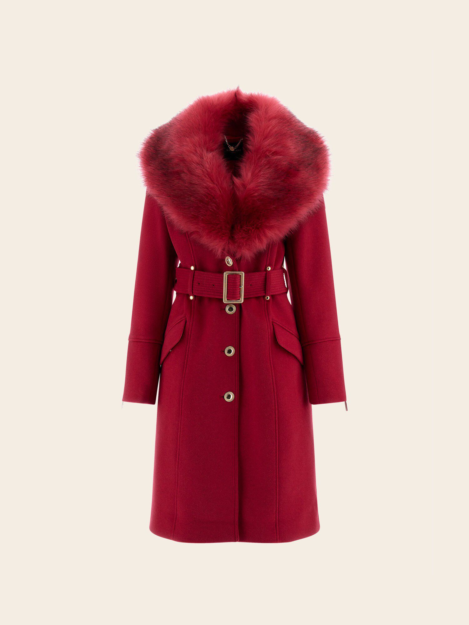 Guess faux fur collar coat sale