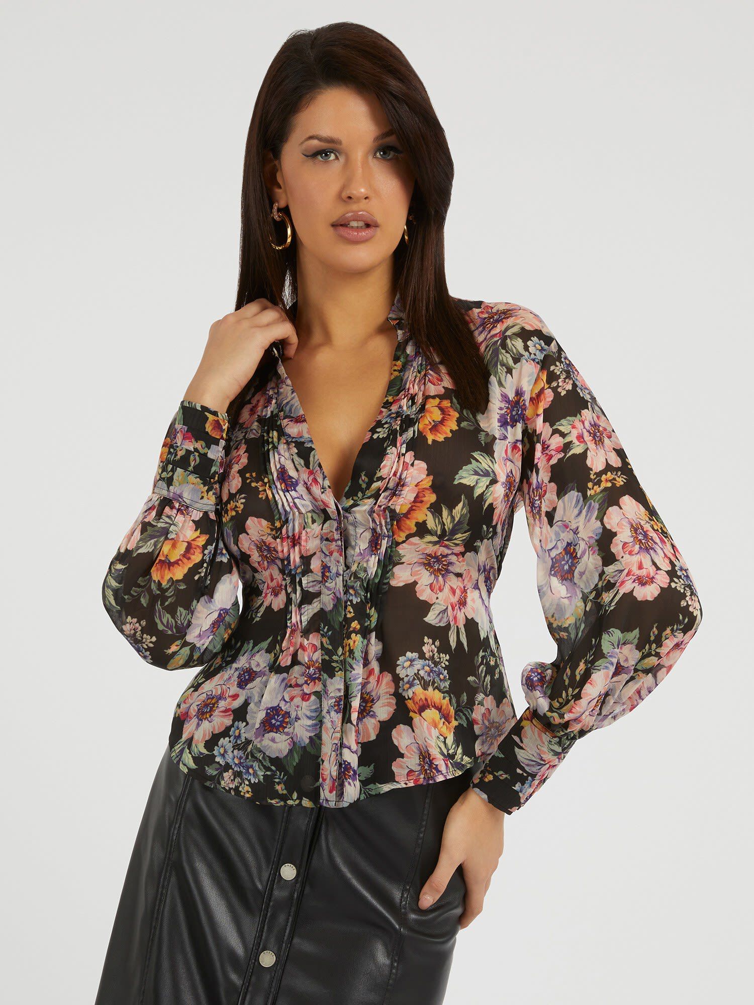 Guess floral blouse discount