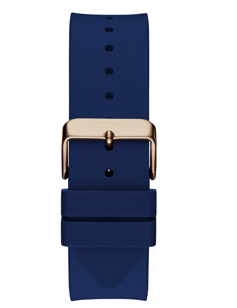 Mens Blue Rose Gold Tone Analog Watch